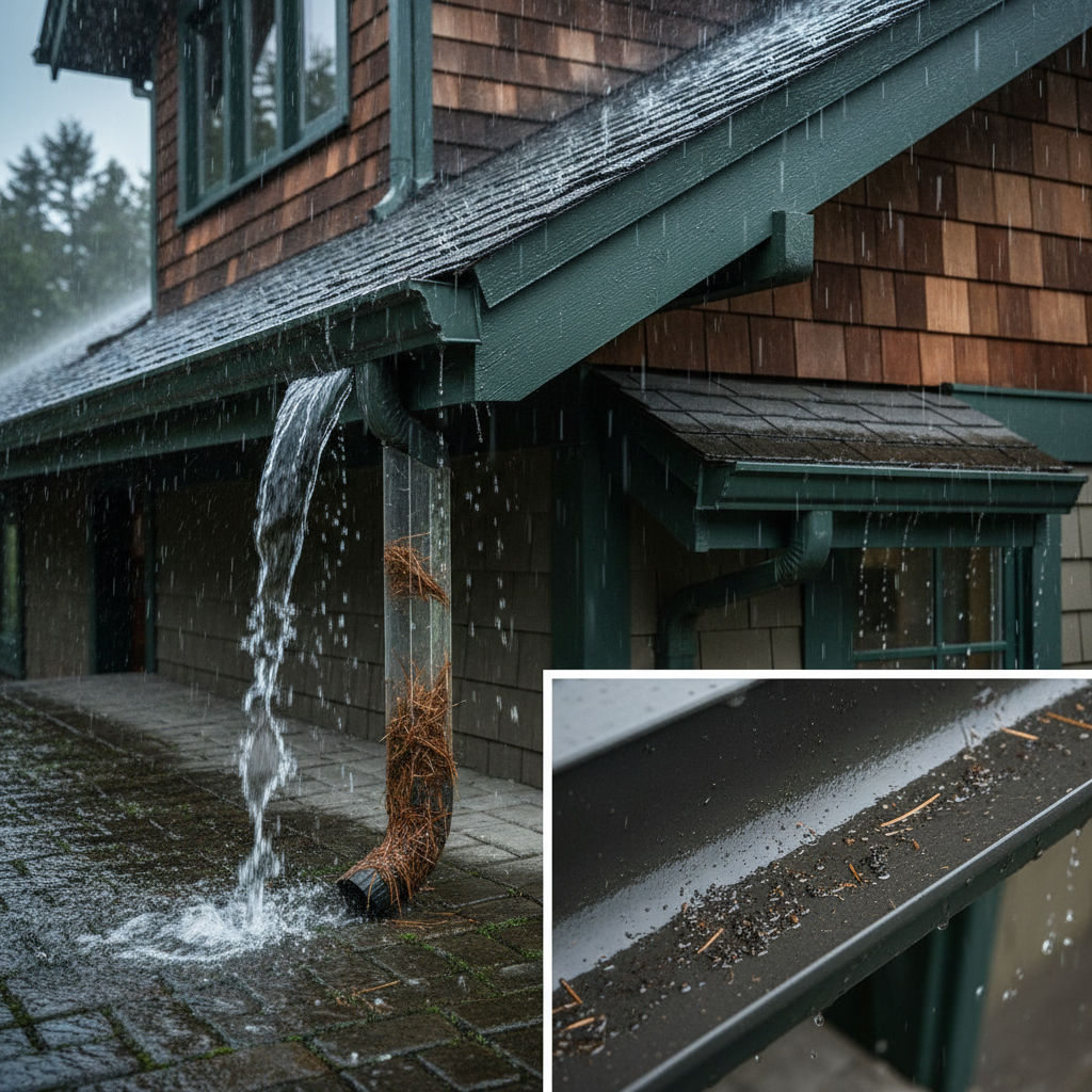 Why Gutters Overflow After Cleaning During Oregon Rain: Diagnosing Downspouts, Pitch, and Heavy Debris